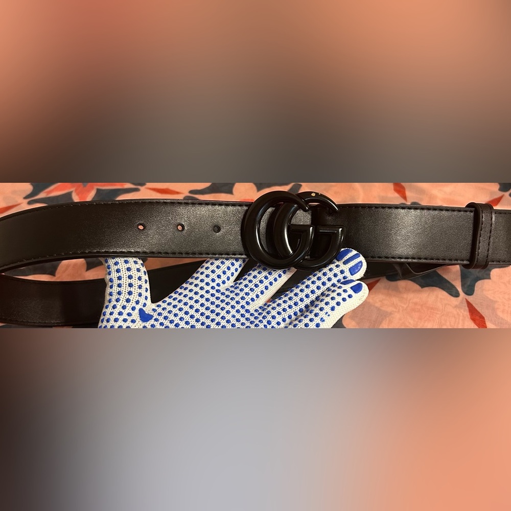 GG Men’s Matte Black Belt:CLEARLY READ & ASK Q’s B4 Purchase!!! SIZE:32 - Picture 3 of 11